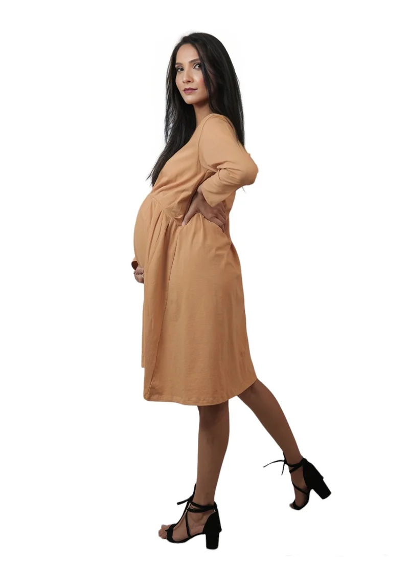 TUMMY organic cotton - flared maternity dress
