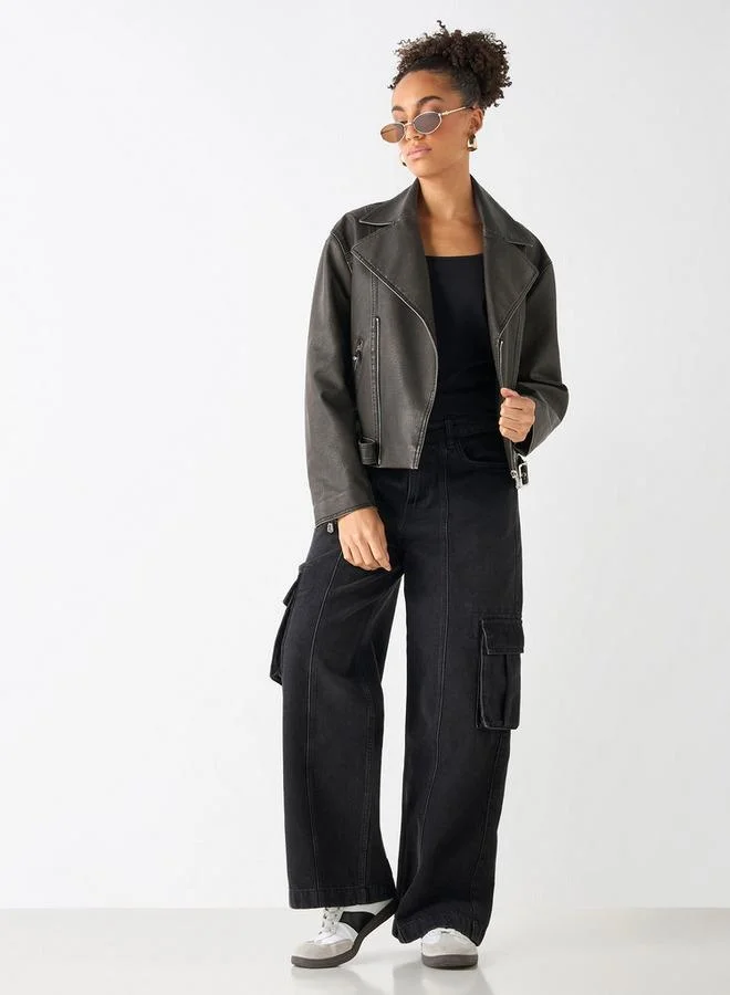 لي كوبر جاكيت بايكر بقصّة عادية وسحاب إغلاق من لي كوبر