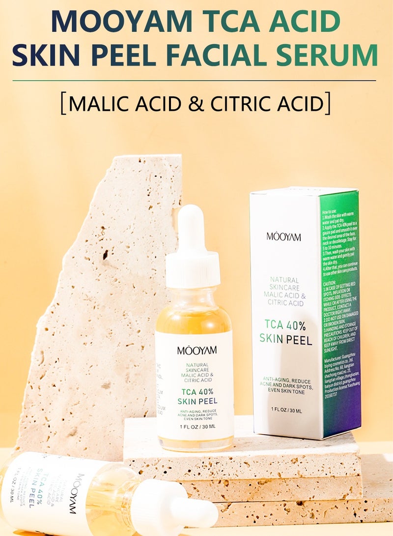 MOOYAM 40% Citric Acid Peeling Serum Chemical Peel for Face Peeling Solution Skin Peel Chemical Exfoliant for Face Exfoliating Facial Peel for Dark Skin Dark Spots Acne Spot 30ml - Image 2