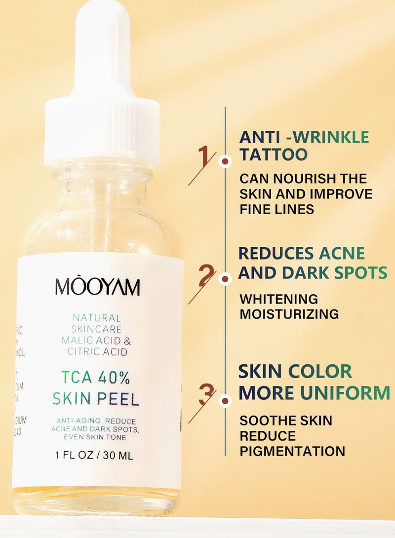 MOOYAM 40% Citric Acid Peeling Serum Chemical Peel for Face Peeling Solution Skin Peel Chemical Exfoliant for Face Exfoliating Facial Peel for Dark Skin Dark Spots Acne Spot 30ml - Image 4