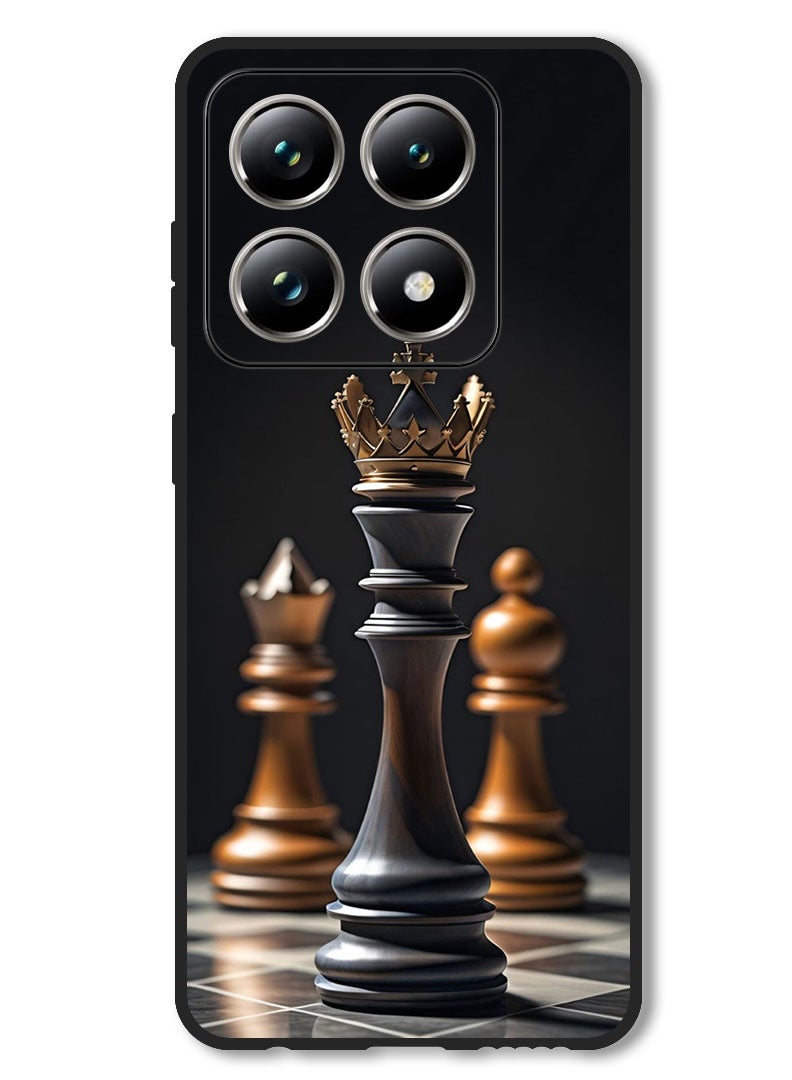 Theodor Case Compatible with Xiaomi 14T Protection Shockproof Bumper Cover Chess KING - Image 1