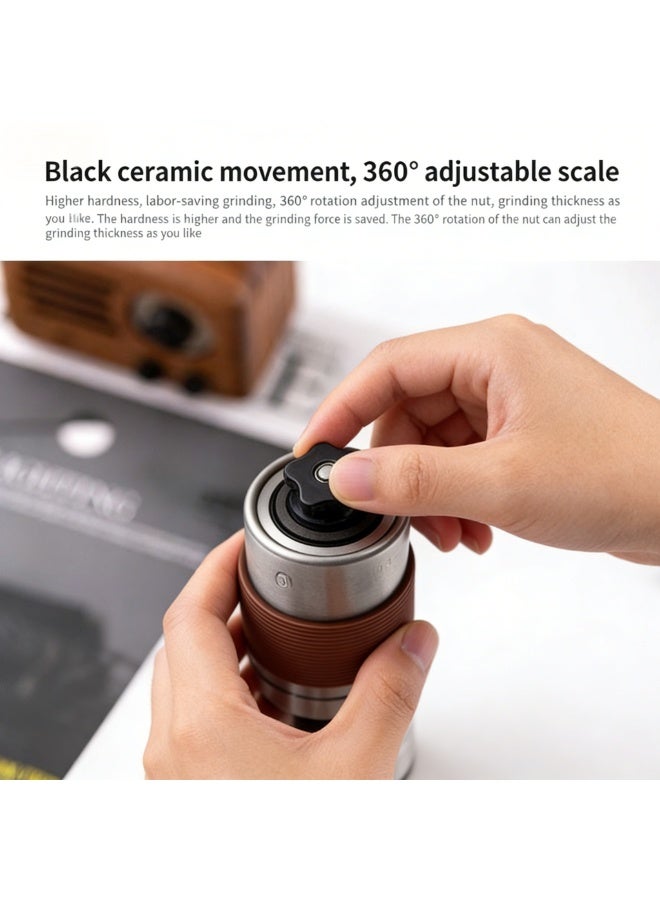 NexusTek Manual Coffee Grinder – Precision & Even Grinding, Adjustable Grind Size, Stainless Steel Portable Mill, Detachable & Washable, Home, Office, Travel Use - Image 2