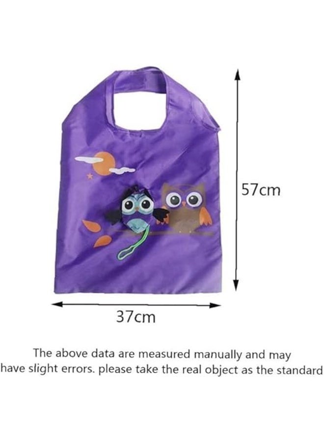Cool Baby Cute Owl Shape Folding Shopping Bag for Groceries Eco Friendly Ladies Gift Reusable Tote Bag Portable Travel Shoulder Bags New 4 Pieces Pack - Image 4