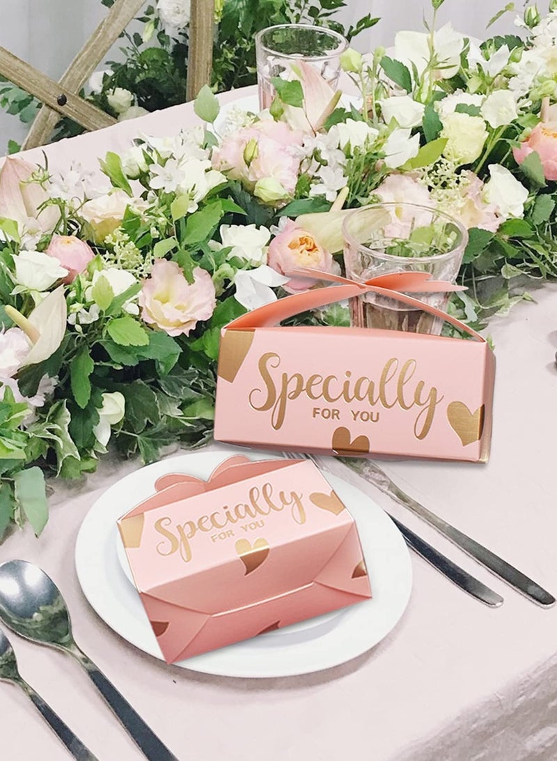 Zikra Favor Boxes, Wedding Party Candy, Easy Folding DIY with Butterfly Bridal Baby Showers Birthday, Cookie Present with Ribbons Cute Chocolate Box (Pink 50Pcs) - Image 3