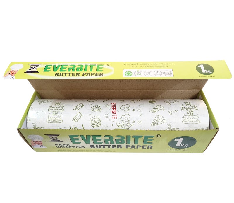 Everbite Everbite Wrap On Imported Oil Proof Butter Paper Roll for Roti Premium 100 Food Grade Butter Paper Roll Used for Roti Wrapping Baking NonStick Parchment Paper Standard  - Image 2