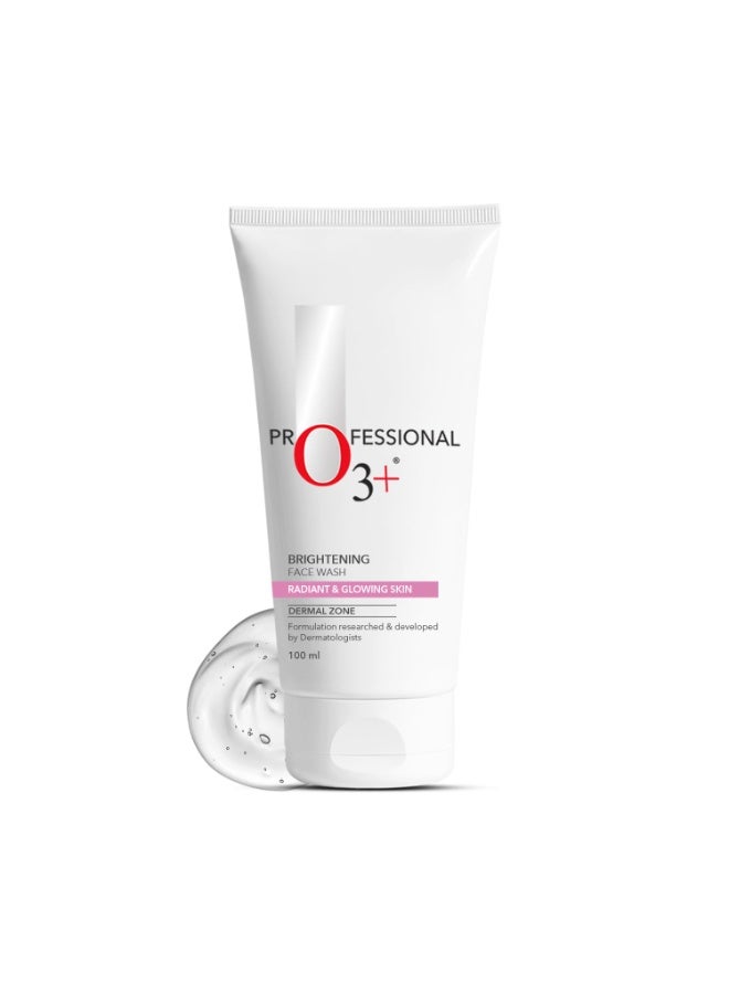 O3+ Brightening Face Wash 100ml with Cucumber & Aloe Vera Extract for Men and Women - Provides Smoother, Brighter and Even Toned Complexion | All Skin Types - Image 1