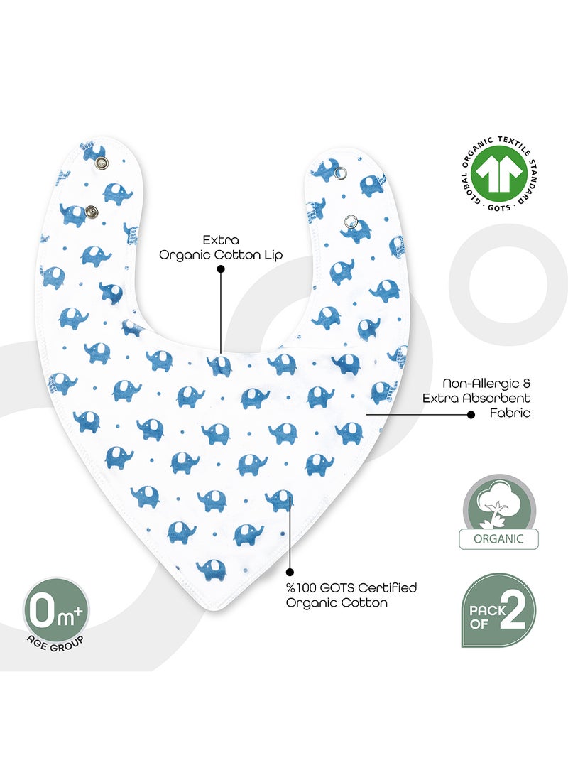 Moon Pack Of 2 Bandana Bibs Regular (Organic) - Image 3