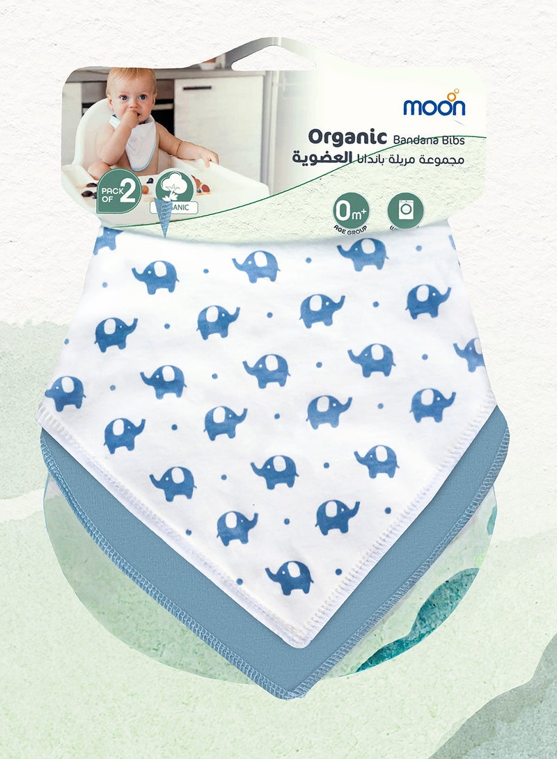 Moon Pack Of 2 Bandana Bibs Regular (Organic) - Image 2