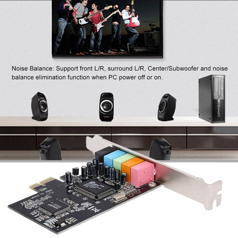PCI-E Sound Card: Black 5 Port, 5.1 Channel Surround Sound - Noise Balance Elimination, VIA VT1723 Chip for Windows XP Vista 7 8 32/64-Bit PCs - Image 5