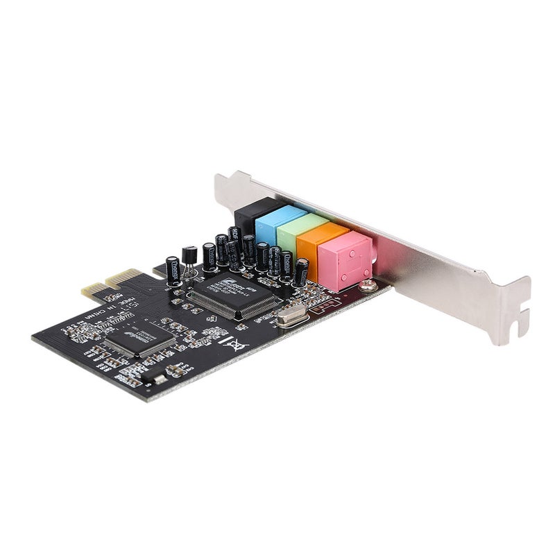 PCI-E Sound Card: Black 5 Port, 5.1 Channel Surround Sound - Noise Balance Elimination, VIA VT1723 Chip for Windows XP Vista 7 8 32/64-Bit PCs - Image 2