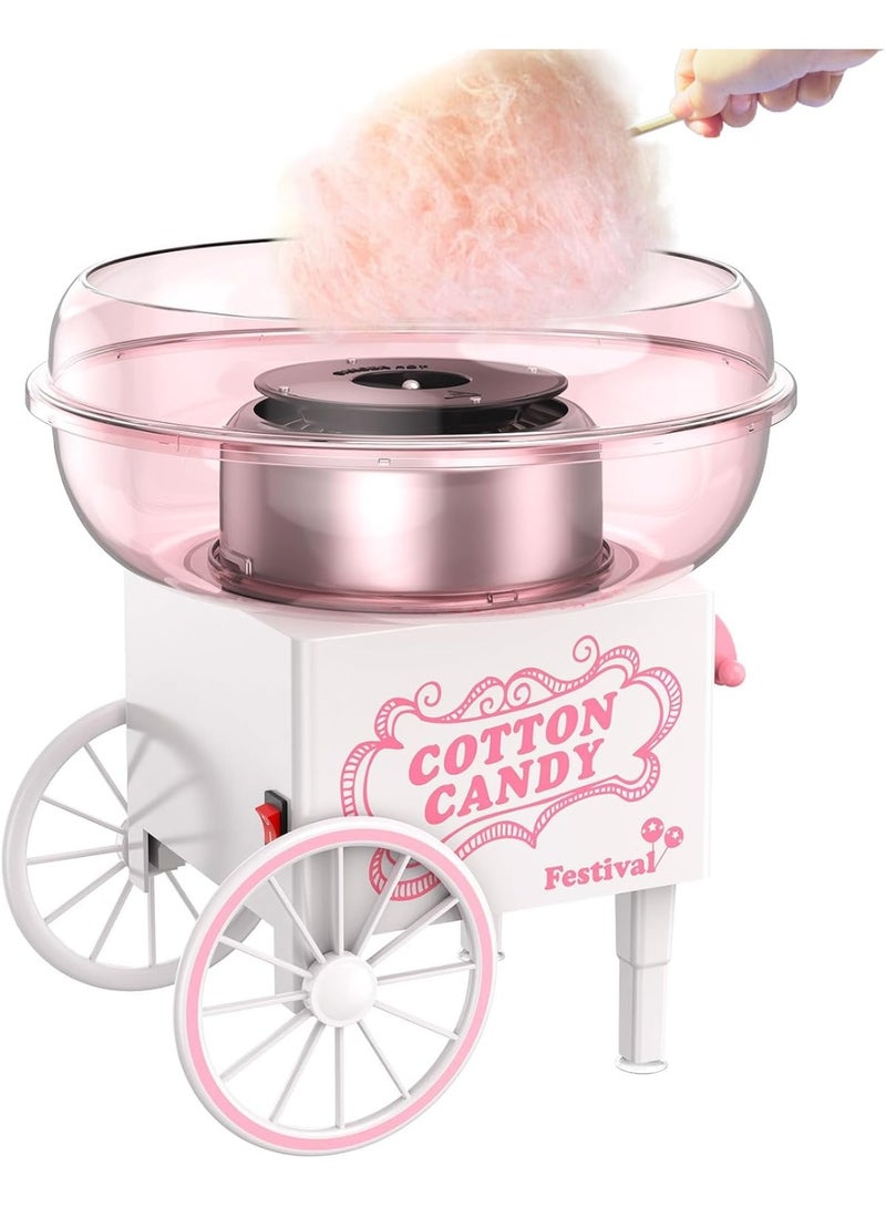 LBMT Cotton Candy Machine, Mini Cotton Candy Maker Machine for Kids with Sugar Scoop, Easy & Safe to Use, Pink Vintage Portable Candy Floss Maker for Birthday, Home, Party Gatherings Gifts - Image 1