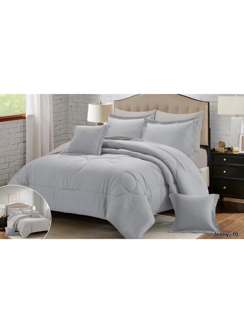 مينجلي طقم لحاف نفرين فندقي ساده ذو طابع وجهين ليمنحك النومه المثالية من خامه المايكروفايبر مقاس ٢٣٠*٢٥٠سم - Image 1