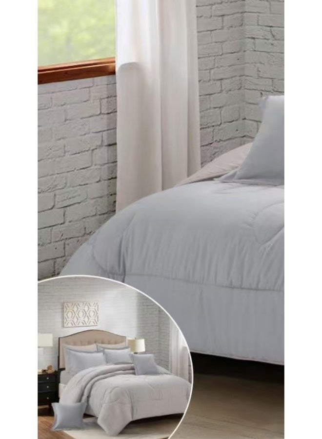 مينجلي طقم لحاف نفرين فندقي ساده ذو طابع وجهين ليمنحك النومه المثالية من خامه المايكروفايبر مقاس ٢٣٠*٢٥٠سم - Image 2