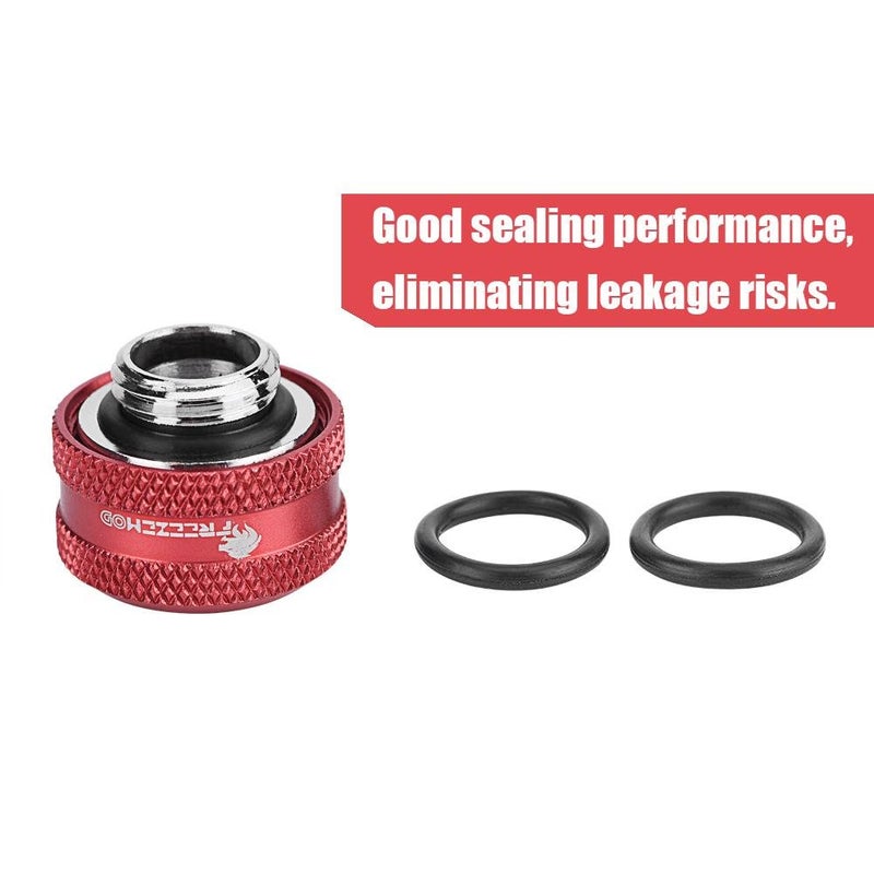 cheekyglo 4 Pcs/8 Pcs OD 16mm Tube Fitting, Water Cooling Compression Fitting with Sealing Ringsfor Rigid AcrylicTube for Computer Water Cooling System(Red, 4 Pcs) - Image 3