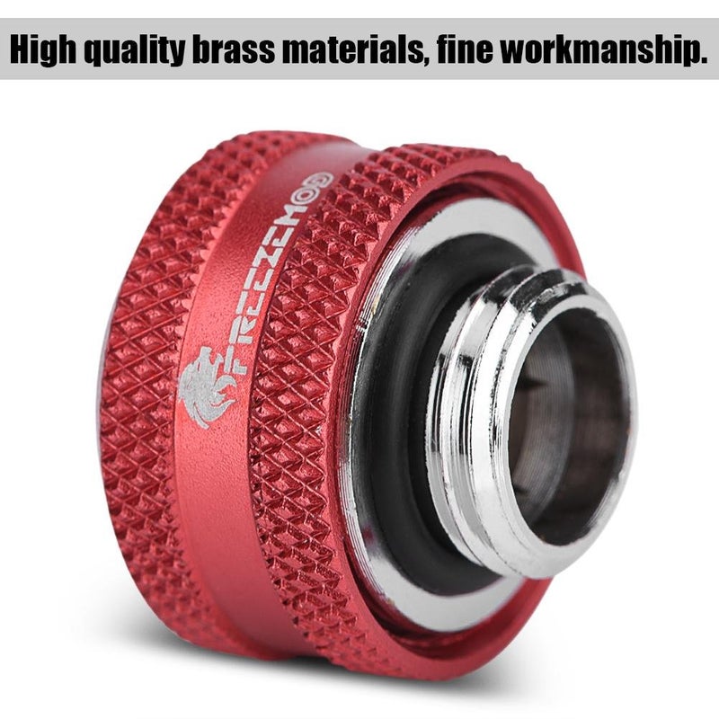cheekyglo 4 Pcs/8 Pcs OD 16mm Tube Fitting, Water Cooling Compression Fitting with Sealing Ringsfor Rigid AcrylicTube for Computer Water Cooling System(Red, 4 Pcs) - Image 2