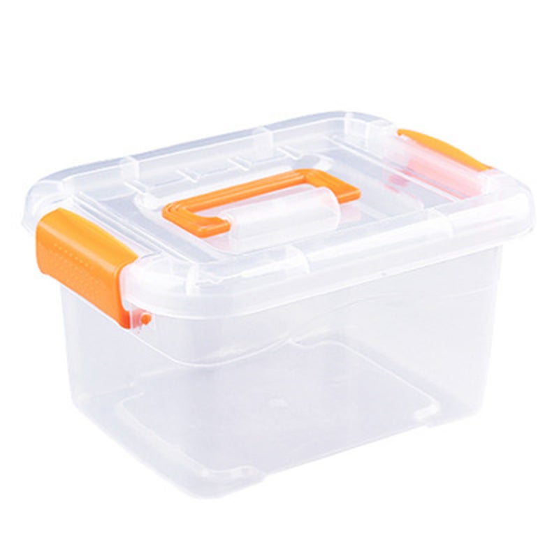 Clear Plastic Storage Bin: 39.4x15.7x0.1In Secure Latching Lid - Portable Lightweight Construction for Home Organization On-the-Go Use - Image 1