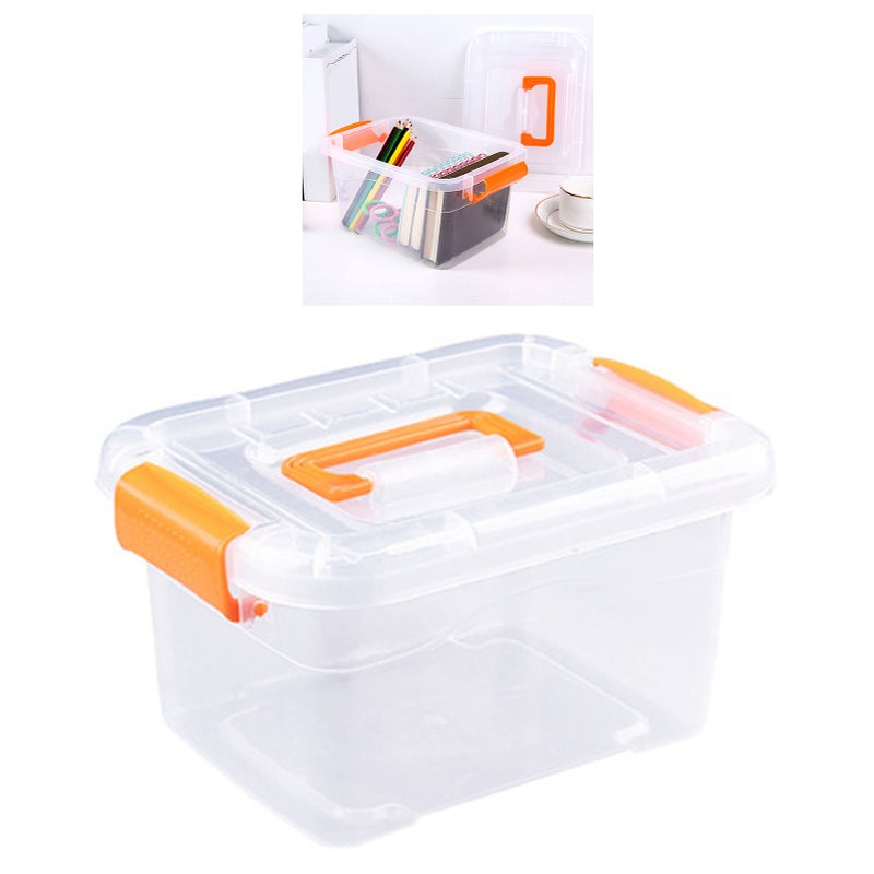 Clear Plastic Storage Bin: 39.4x15.7x0.1In Secure Latching Lid - Portable Lightweight Construction for Home Organization On-the-Go Use - Image 5