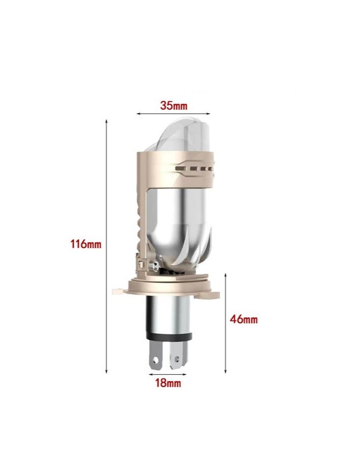 Motorcycle direct plug-in LED lens car bi-xenon fog light three-light matrix high-power electric motorcycle integrated high and low beam - Image 3