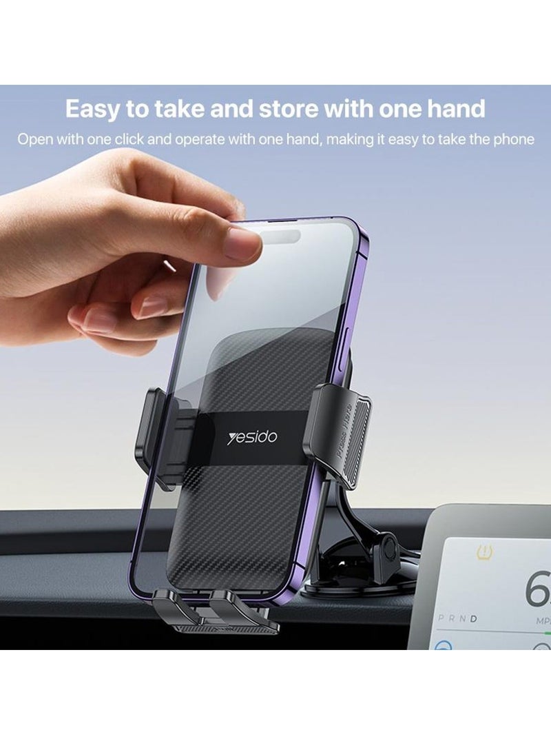 Yesido C175 Mini Suction Cup Type Mechanical Phone Clip Car Holder - Image 1