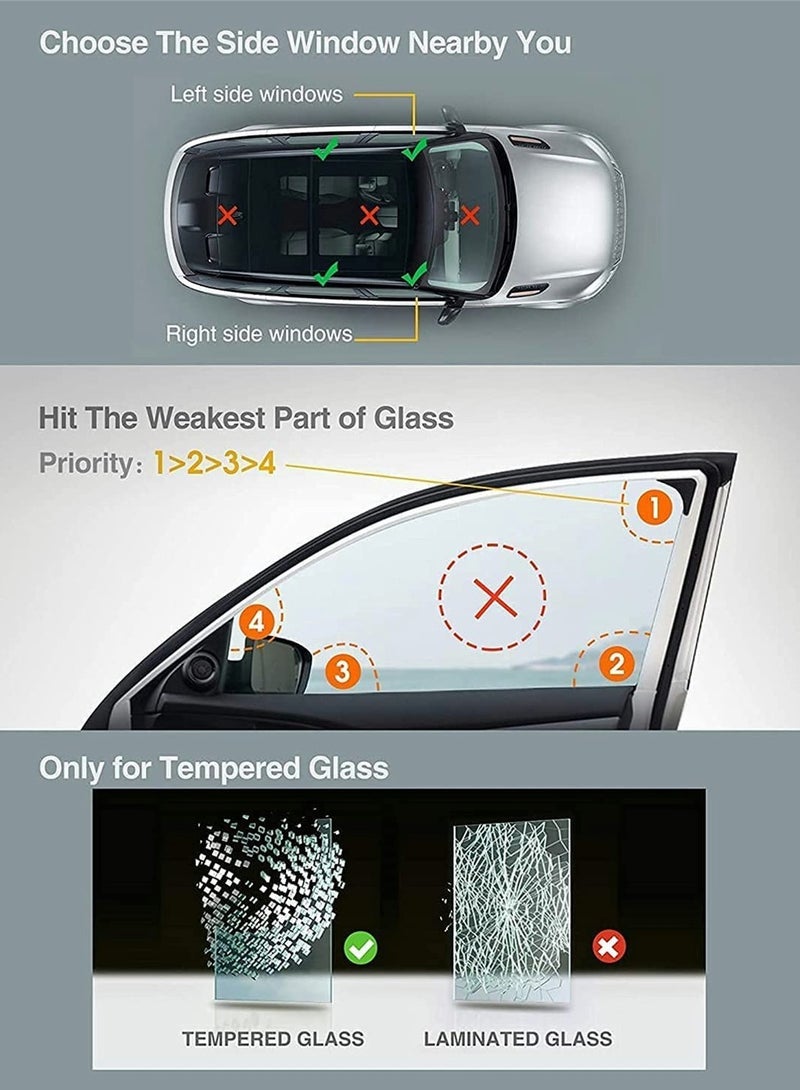 KASTWAVE 2 Packs Car Window Breaker and Seatbelt Cutter, Car Emergency Escape Tool with Glass Breaker Seat Belt Cutter, 2-in-1 Car Safety Hammer, Premium Carbon Steel Automotive Life Rescue Tools Kit - Image 4