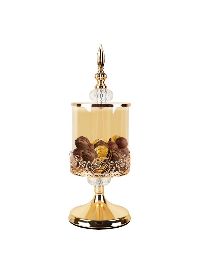 Glass Candy Jars with Lid, Mid-Eastern Style Vintage Home Decorate,Storage Jars for Candy,Biscuit,Cookies,Snack,Nuts Organization