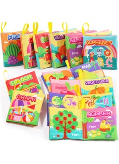 Generic 3d Baby Cloth Book Early Education Cognitive Toys English Shape Palm Book Enlightenment Sound Paper Children's Toy-Color:4-Page 8-side Shape Cloth Book 29g  - Image 3