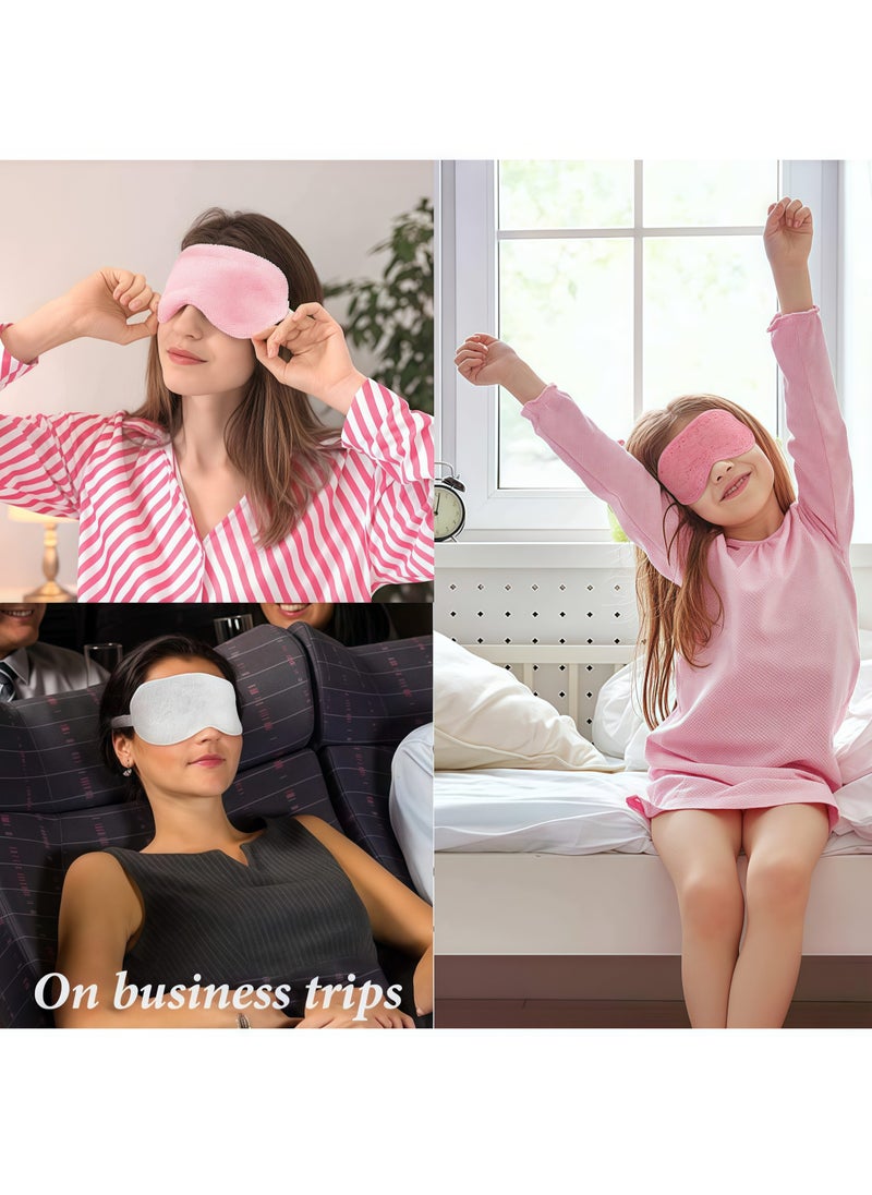 Plush Eye Mask, Soft Sleeping Eye Mask, Comfortable Furry Faux Leather Sleeping Eye Mask, Satin Nap Eye Mask, Unisex, Great Gift (Pink)