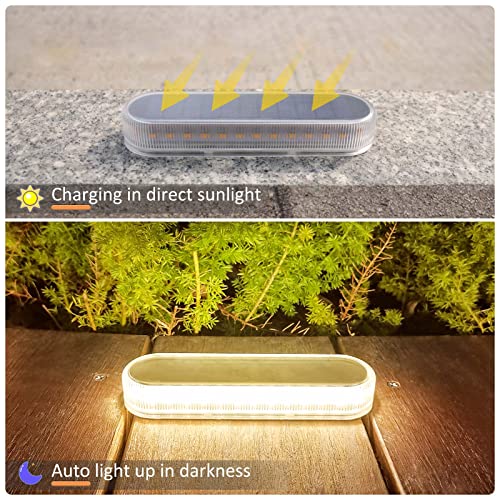 Lacasa 4pcs Solar Outdoor Floor Lamp Warm White 2700K 40LM LED Solar Light Outdoor Patio Decoration IP68 Waterproof Auto On/Off Lighting for Paths Garden Stairs Pathways Patio - Image 5