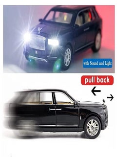 die cast 1/32 for Rolls-Royce Cullinan Alloy Car Model Diecasts Toy Car Model Sound,  Light, Pull Back and Opened Doors Kids & Adult Gifts (Black, No Box)  - Image 3