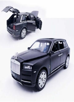 die cast 1/32 for Rolls-Royce Cullinan Alloy Car Model Diecasts Toy Car Model Sound,  Light, Pull Back and Opened Doors Kids & Adult Gifts (Black, No Box)  - Image 1