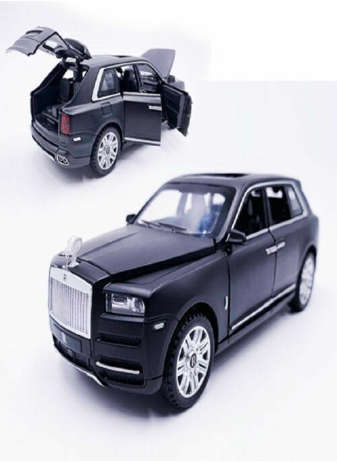die cast 1/32 for Rolls-Royce Cullinan Alloy Car Model Diecasts Toy Car Model Sound,  Light, Pull Back and Opened Doors Kids & Adult Gifts (Black, No Box)  - Image 1