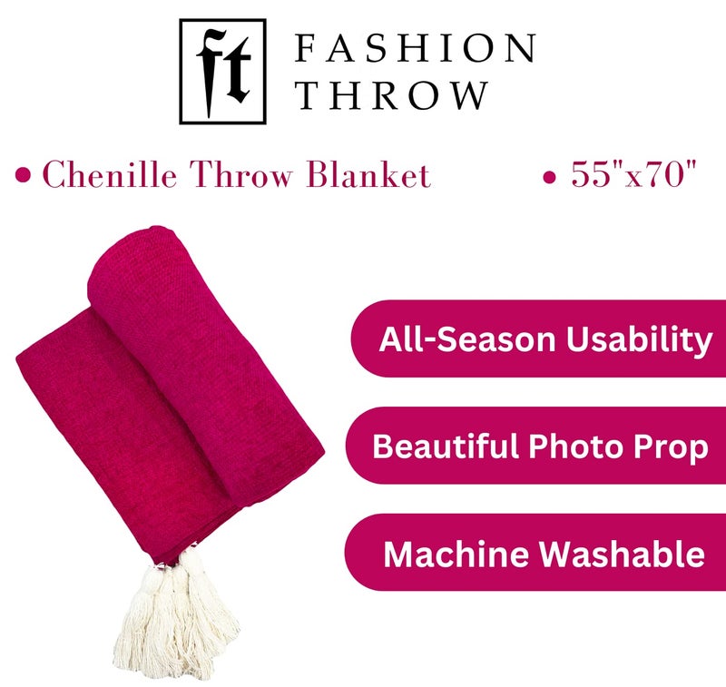 Fashion Throw Sofa Throw, Throws for Sofa and Couch, Sofa Throws for 3 Seater (Size : 70X55 inch) (Pink White) - Image 2