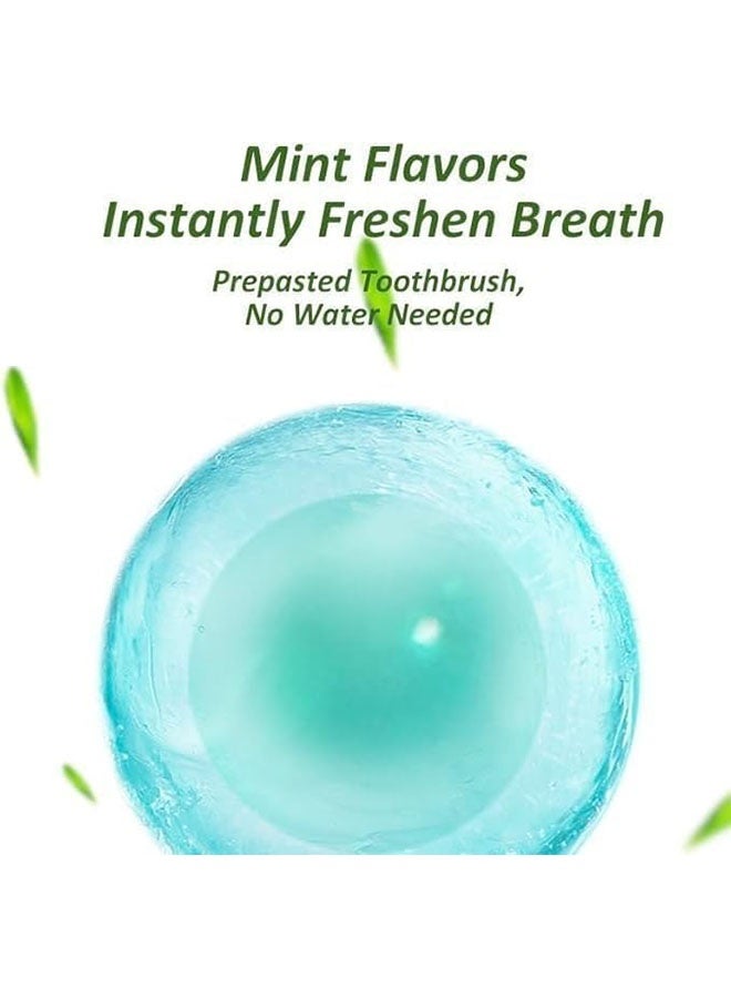 20 Pcs Mini Disposable Toothbrushes with Toothpaste, Portable Travel Toothbrush with Double Cleaning for Daily Life or Travel, Tongue Scraper After Meals, Oral Cleaning Equipment, Mint Flavor - Image 5