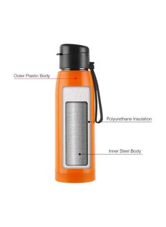Cello Puro Steel-X Cooper Water Bottle, 600ml, Orange, Ideal for Gym, Office, Travel  - Image 3