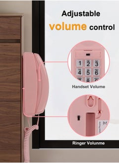 Generic Wall Phone Design Landline with Corded, Loud Volume, Flashing Light and Large on, Desk Mounted Analog for House Home Office Company Hotel Call Center  - Image 5