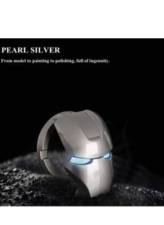 DELFINO 1pcs Car Engine Start/Stop Button Protection Cover Auto Engine Ignition Start Stop Button Replacement-Start Stop Trim Protector Key Ring Circle Cover 3D Iron Man Car Interior Accessory