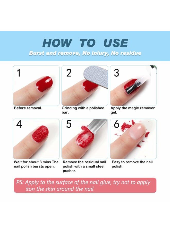 Leezi Gel Nail Polish Remover, (2PACK) Gel Remover for Nails, Professional Gel Polish Remover No Need for Foil, Soaking or Wrapping, Remove Gel Nail Polish within 3-5 Minutes - Image 5