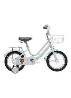Star Kids 16 Inch Kids Bike for Boys and Girls with Basket, Training Wheels and Rear Rack (Light Green) 