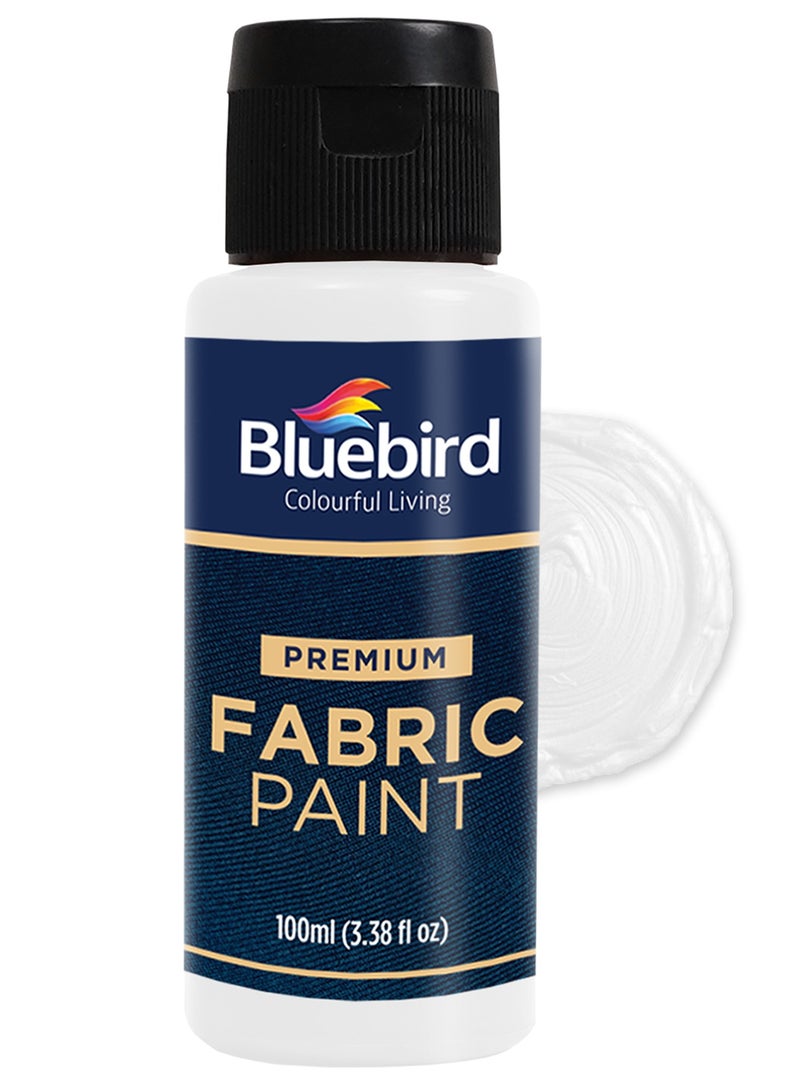 Bluebird  BLUEBIRD Fabric Paint, White, 100 ML, Permanent Fabric Paints for Clothes, Furniture Upholstery 