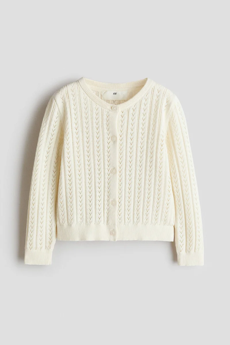 H&M Pointelle-knit cotton cardigan