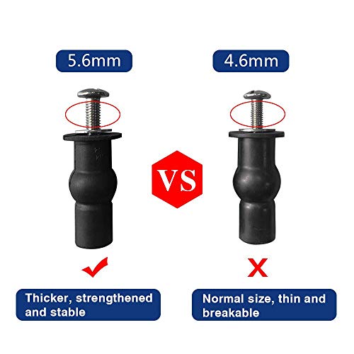 BornFeel Toilet Seat Hinge Bolt Screws 4 Pack Toilet Seat Top Fixing Part Expanding Rubber Bolts with Metal Washers - Image 2