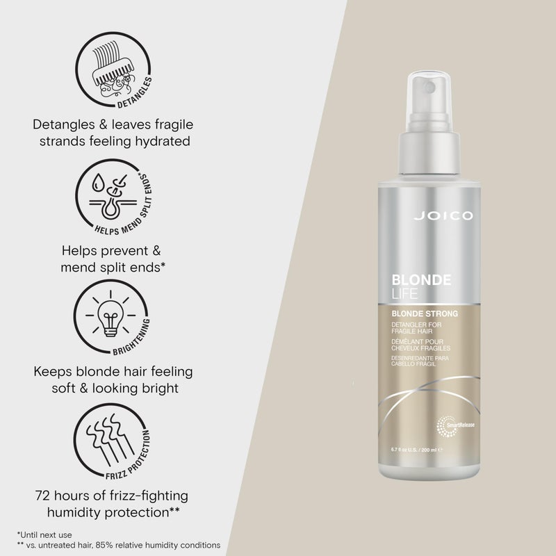 Joico Blonde Life Blonde Strong Conditioning Detangler | For Fragile Blonde Hair | Prevents Split Ends & Breakage | 72 Hour Humidity Protection | 6.7 Fl Oz - Image 3