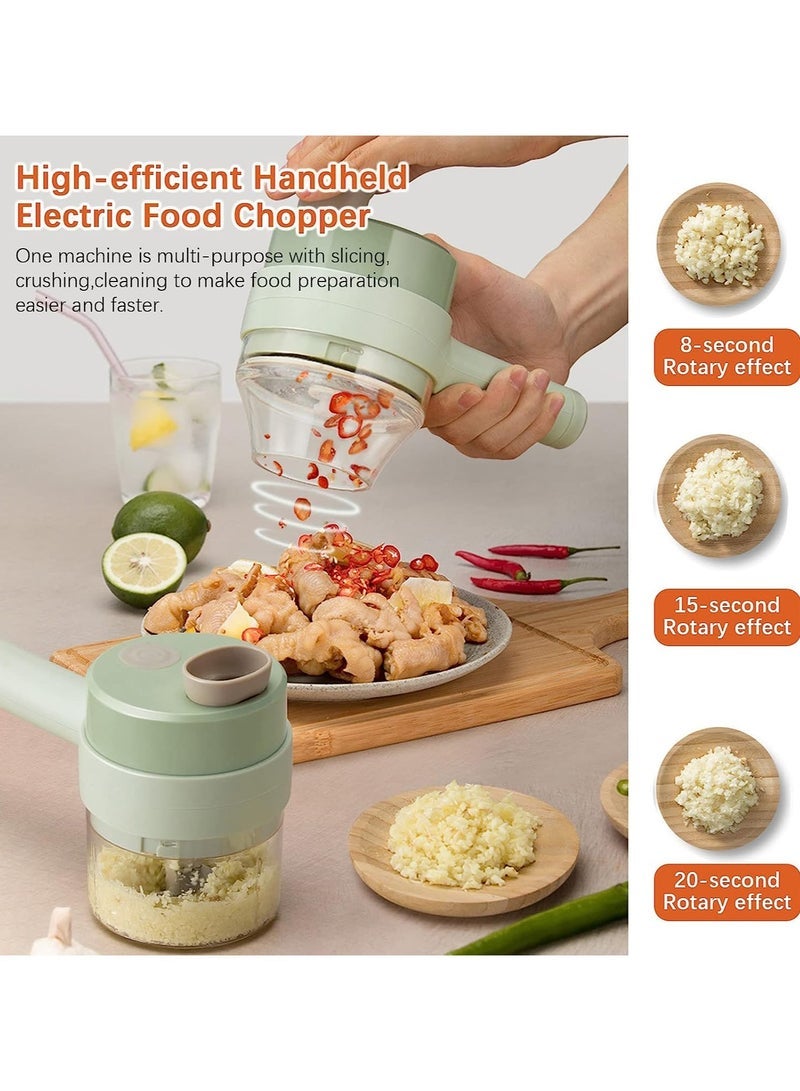 4 in 1 Handheld Electric Food Chopper Wireless Vegetable Cutter Set Vegetable Chopper and Meat grinder with USB Powered for Kitchen Cooking-1 Pack - Image 5