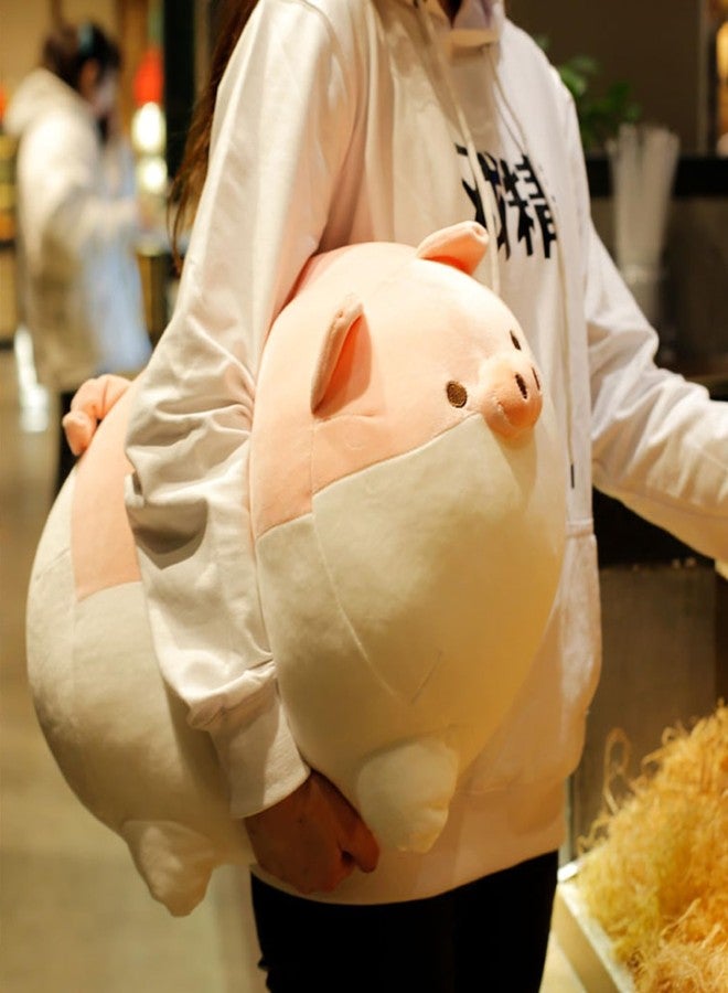 Levenkeness Soft Fat Pig Plush Hugging Pillow,Cute Piggy Stuffed Animal Doll Toy Gifts for Bedding, Kids Birthday, Valentine, Christmas (Pink, 19.7") - Image 3