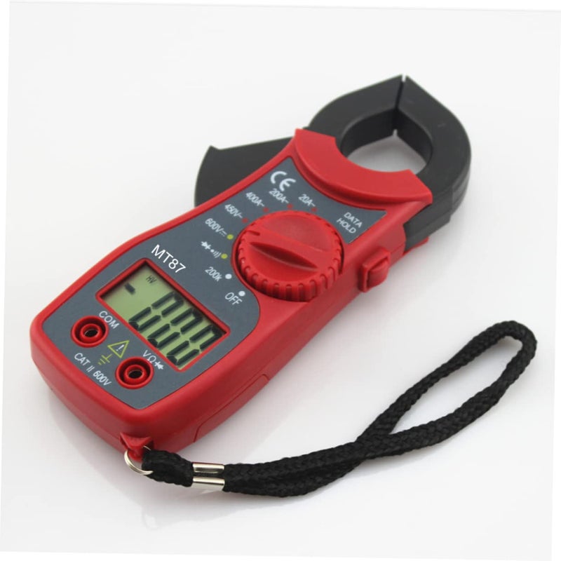 Red Digital Clamp Multimeter with Overload Protection Data Hold LCD Display for Schools Hobbyists - Image 3