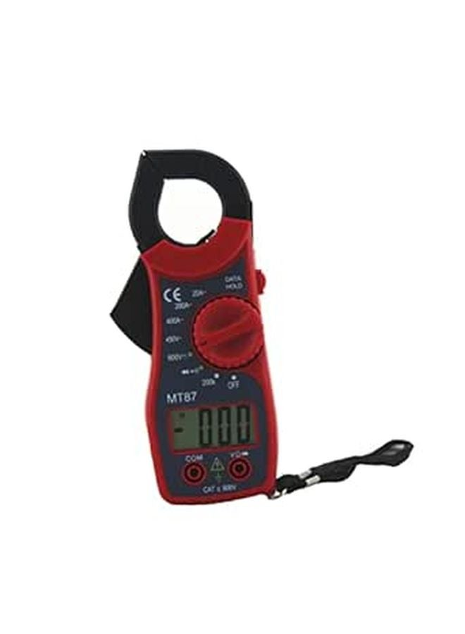 Red Digital Clamp Multimeter with Overload Protection Data Hold LCD Display for Schools Hobbyists - Image 1