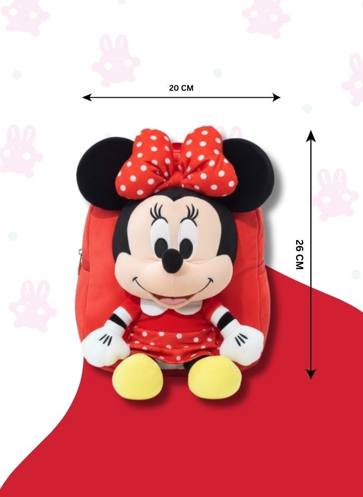 بريميم حقيبة ظهر ميني ماوس ثلاثية الأبعاد للأطفال - حقيبة مدرسية ناعمة محشوة بنقاط حمراء كلاسيكية من ديزني - Image 5