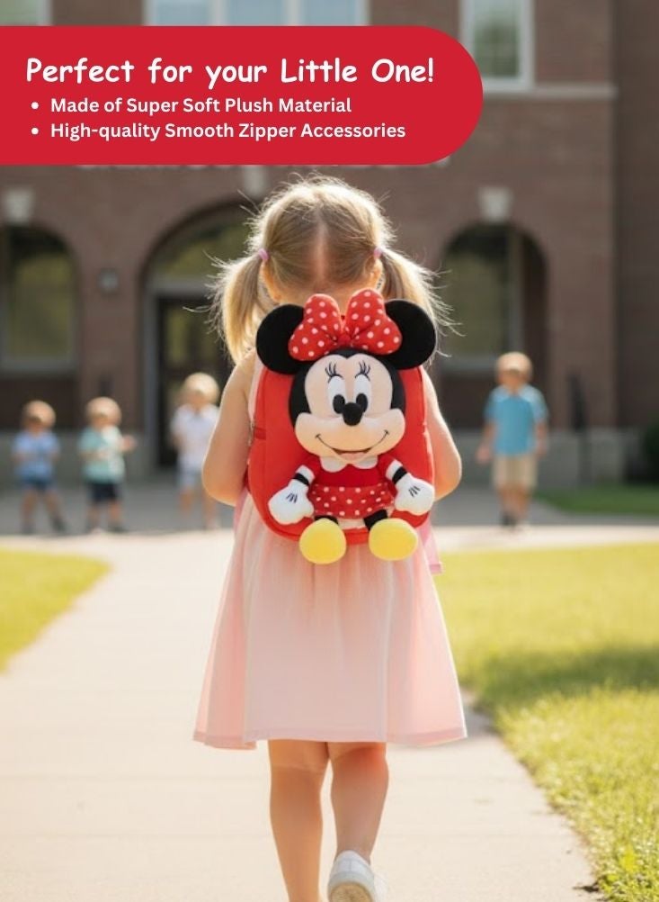 بريميم حقيبة ظهر ميني ماوس ثلاثية الأبعاد للأطفال - حقيبة مدرسية ناعمة محشوة بنقاط حمراء كلاسيكية من ديزني - Image 2