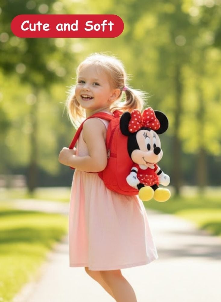 بريميم حقيبة ظهر ميني ماوس ثلاثية الأبعاد للأطفال - حقيبة مدرسية ناعمة محشوة بنقاط حمراء كلاسيكية من ديزني - Image 3
