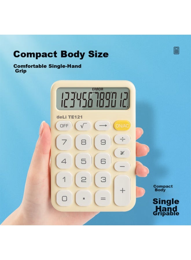 Deli Slim Portable Calculator, 12-digit Display Financial/personal Calculator, Office/study Supplies, Te121 Blue - Image 2